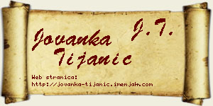 Jovanka Tijanić vizit kartica